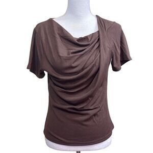 Atelier Clothing Chocolate Brown Draped Top, polished, effortless, asymmetrical
